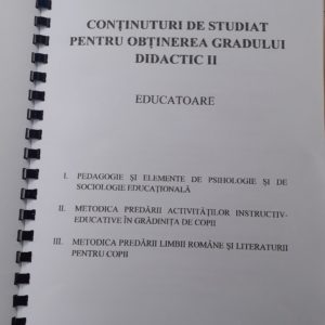 Gradul didactic II Educatoare